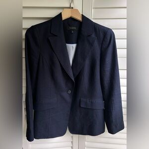 Talbots Navy Single-Button Linen Blazer size 6